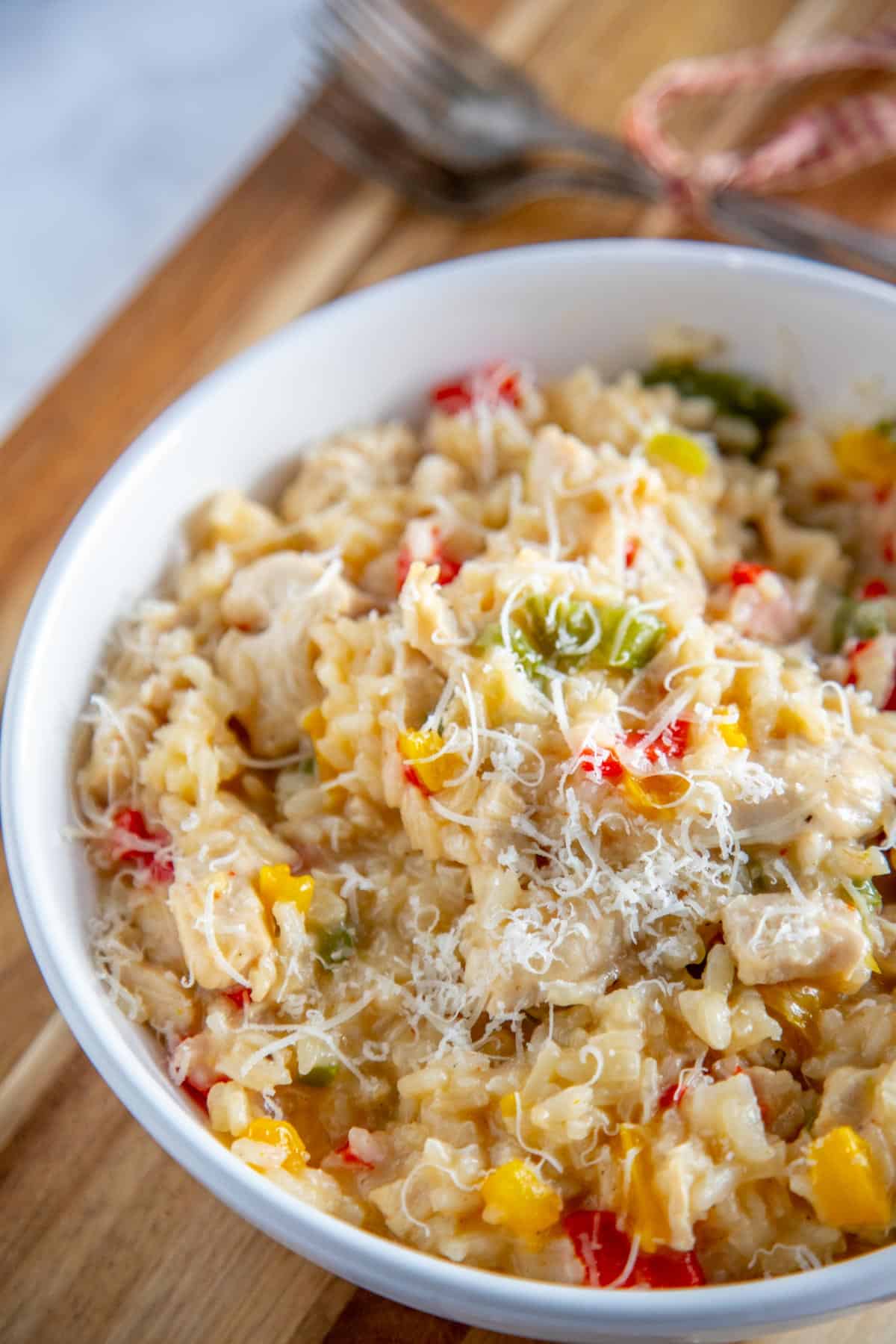 Creamy Chicken Risotto Recipe (with vegetables)
