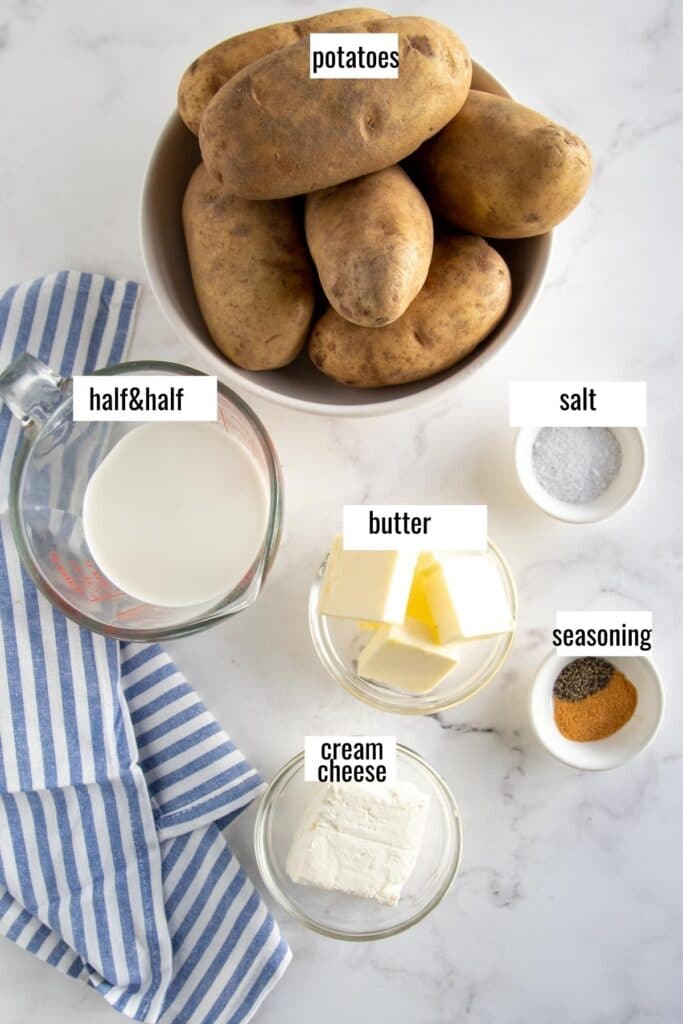 ingredients laid out on a white board