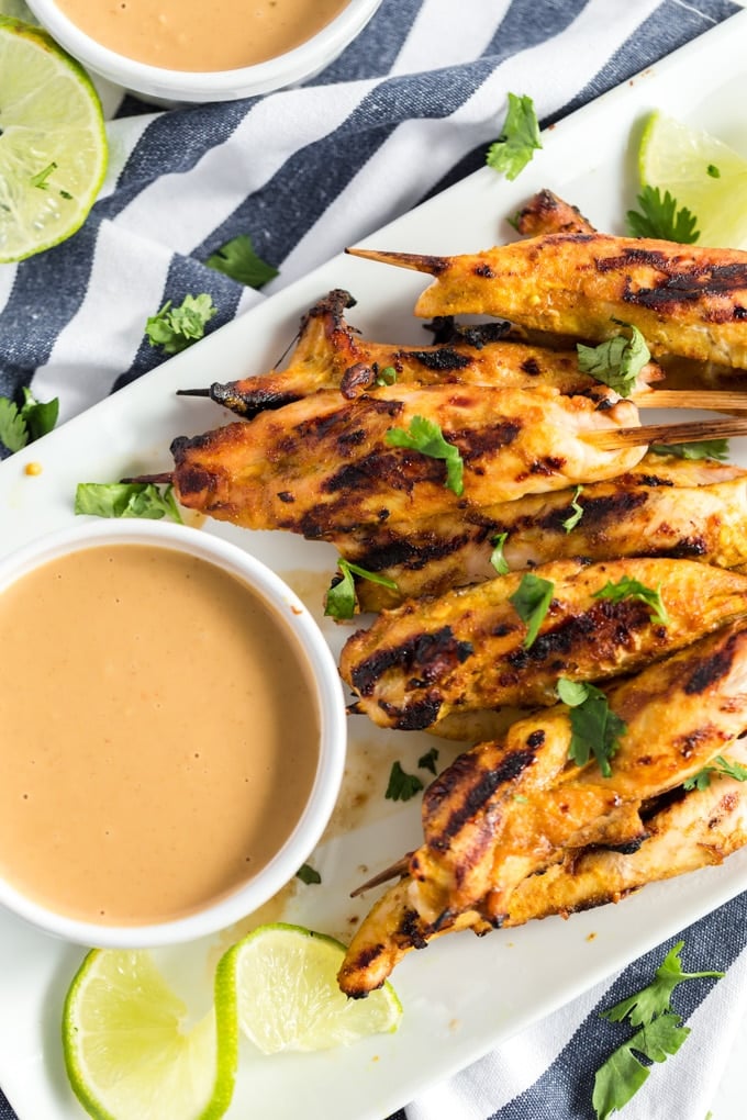 Grilled Satay Chicken (with Peanut Sauce)