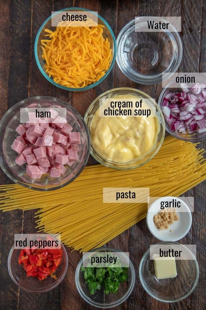 ingredients laid out and labeled