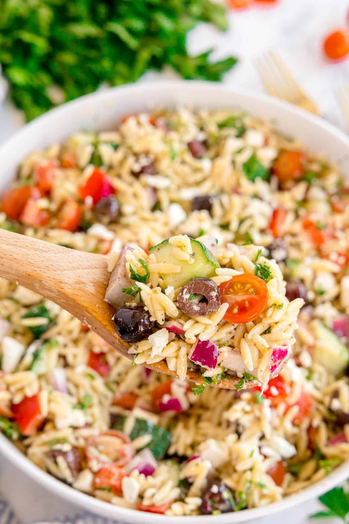 Mediterranean Orzo Pasta Salad (Quick + Fresh!)