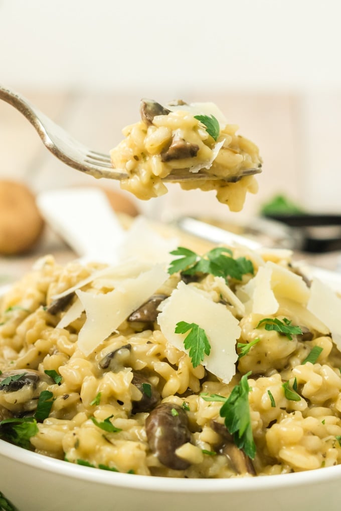 Easy Mushroom Risotto Recipe (side or main dish!)