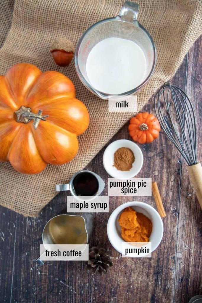 ingredients in a pumpkin spice latte