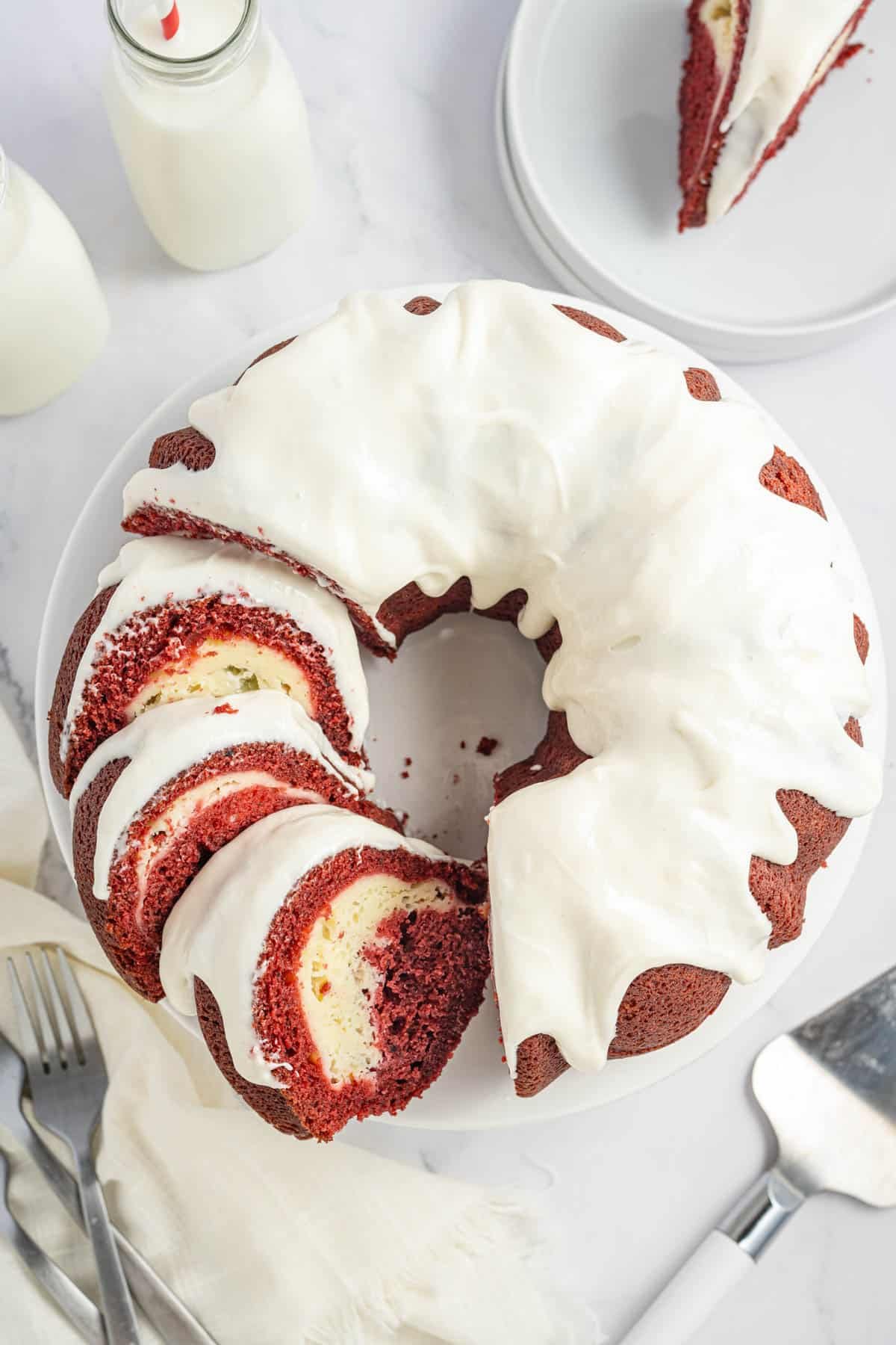 Red Velvet Bundt Cake (with Cream Cheese Swirl)